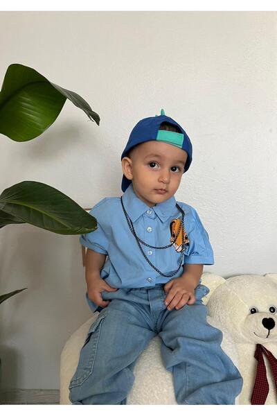 Minavkids Yan cepli erkek çocuk kot pantolon