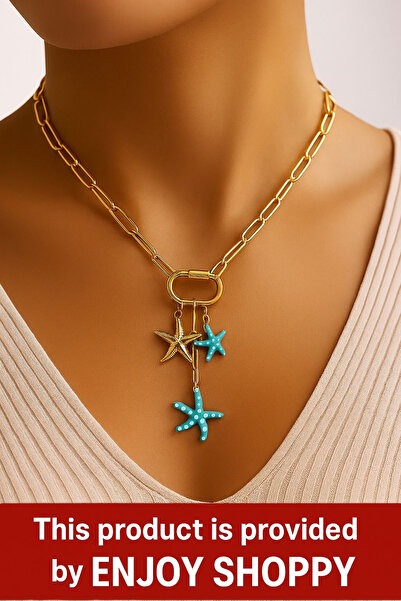 Enjoy Vip Chain Necklace with Gold Colored Starfish Detail