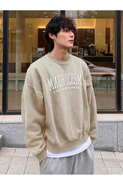 Flood Of Style Hanorac pentru bărbați, bej, Macrosom cu imprimeu