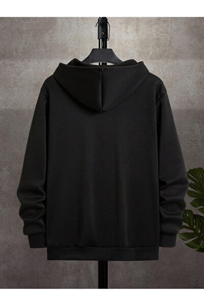 Flood Of Style Black Men's Black Game Console Printed 3 Thread Hooded Hoodie