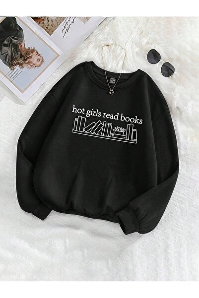 Flood Of Style Μαύρο Γυναικείο Μπλουζάκι Black Read Books με τύπωμα Crew Neck...