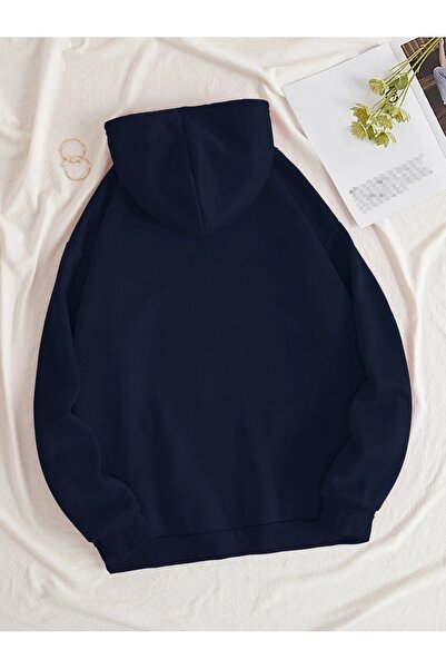 Flood Of Style Hanorac pentru femei bleumarin cu glugă