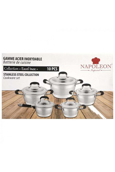 Napoleon Stainless Steel Cookware Set, 10 Pieces
