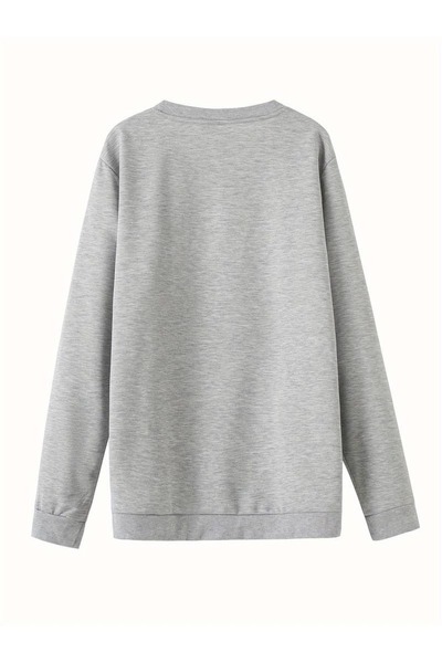 Flood Of Style Gray Men's Gray Beer Printed Crew Neck Oversize