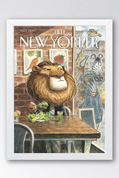 Saturn Pictură înrămată The New Yorker 7 aprilie 2014 - Pictură Healthy Lion