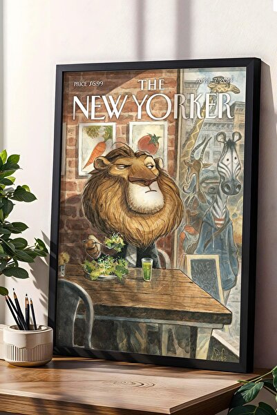 Saturn Pictură înrămată The New Yorker 7 aprilie 2014 - Pictură Healthy Lion