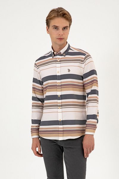 U.S. Polo Assn. Men's Brown Long Sleeve Shirt 50316666-Vr233