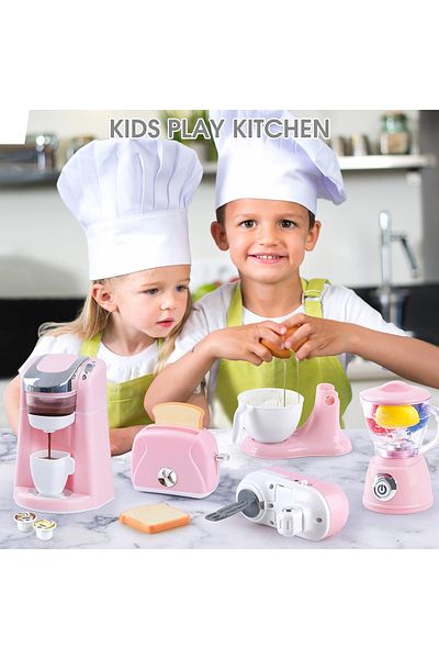 Toybox Kitchen Appliances Toys, Blender, Coffee Maker Machine, Mixer and Toaster Pretend Play Toys for Kids