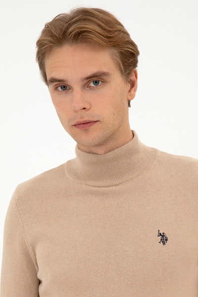 U.S. Polo Assn. Men's Sand Melange Basic Sweater 50313712-Vr123