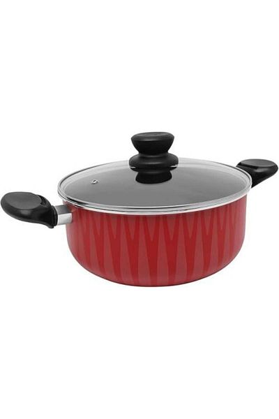 Trust Deep Non-Stick Cooking Pot with Glass Lid from Trust, Heavy Metal, Size 26 cm