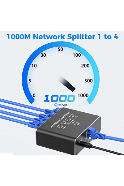 Soylu elektronik Gigabit Ethernet Splitter 1000mbps 1x4 RJ45 Cat5/6/7/8 Kablo Ayırıcı 1 x 4 Port Çoklayıcı Adaptör