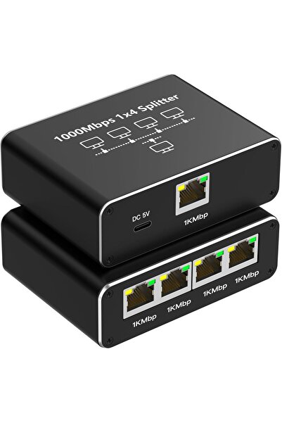 Soylu elektronik Gigabit Ethernet Splitter 1000mbps 1x4 RJ45 Cat5/6/7/8 Kablo Ayırıcı 1 x 4 Port Çoklayıcı Adaptör