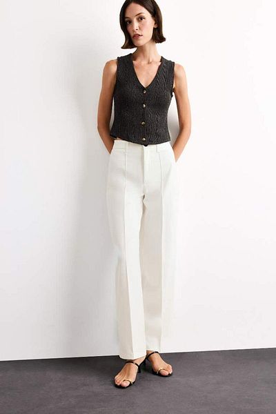 DeFacto New Season Fitted V-Neck Buttoned Sleeveless Blouse