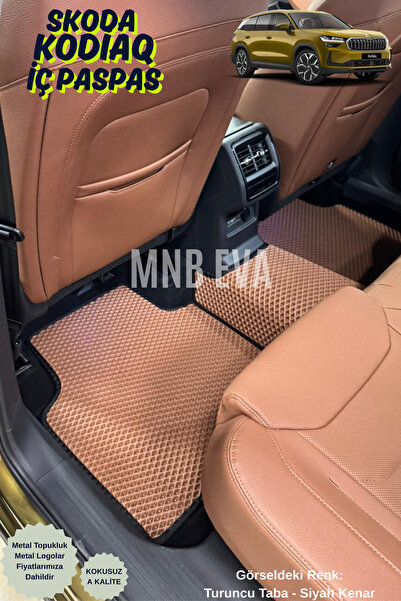 MNB EVA SKODA KODİAQ 2024-2025 EVA PASPAS FULL SET BAGAJ HAVUZLU (METAL TOPUKLUK&LOGOLAR)