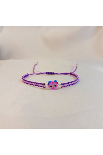 Crystal Atelier سوار مكرامية محبوك للجنسين مع شكل دب – تصميم لطيف مصنوع يدويً...