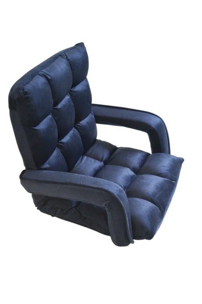 smart home Luxury Folding Floor Chair with Armrest – Comfortable Velvet Fabri...