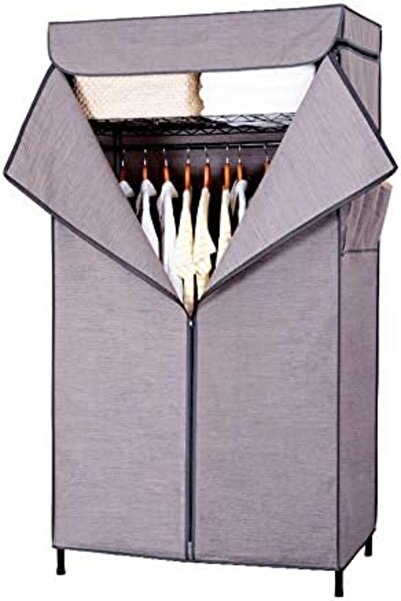 Türkiye خزانة ملابس من القماش، خزانة ملابس فردية محمولة مع سكة تعليق، خزانة ت...