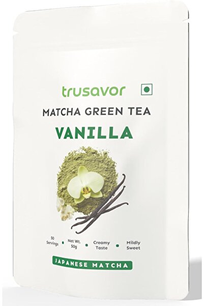 Trusavor مسحوق الشاي الأخضر مع الفانيليا والماتشا من | لاتيه الفانيليا والماتشا اللذيذ | كريمة حلوة