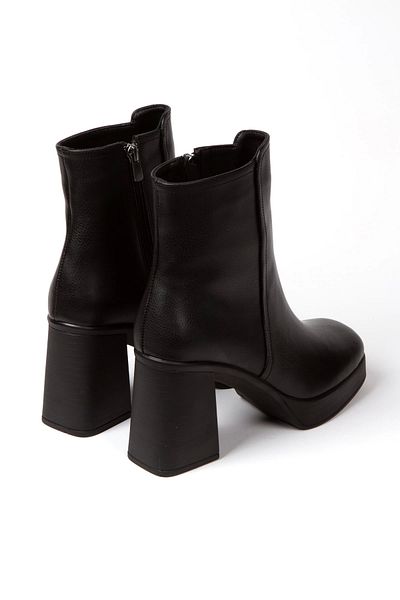 MFT AYAKKABI Women's Black High Heel Zippered Boots