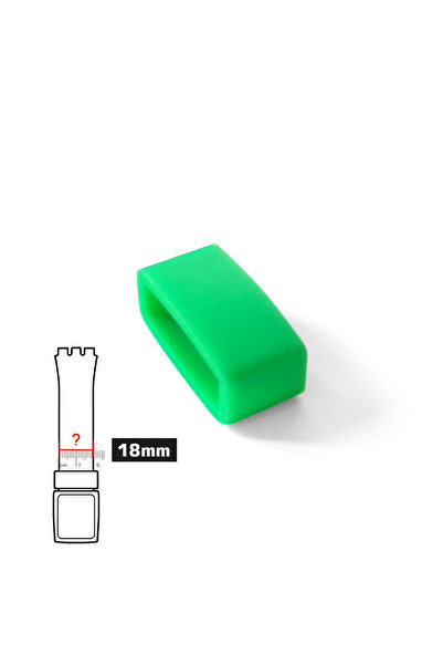 Saatse 18mm Green Watch Plastic Silicone Cord Holder Strap Bridge Ring Hanger