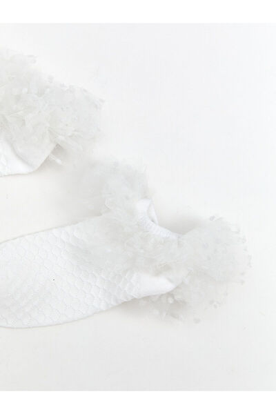 LC Waikiki Ecru Lace Baby Girl Booties Socks 2-Pack