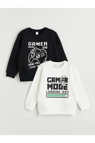 LC Waikiki New Season Crew Neck Printed Boys Sweatshirt 2-Piece