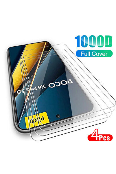 Choice1 4 قطع زجاج X6 Pro 4 قطع واقي شاشة كامل الغطاء لـ POCO X3 X4 X5 X6 Pro...