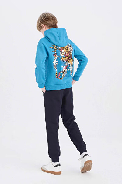 DeFacto Σετ φούτερ και φούτερ με κουκούλα με στάμπα για αγόρι - D6872a824cw