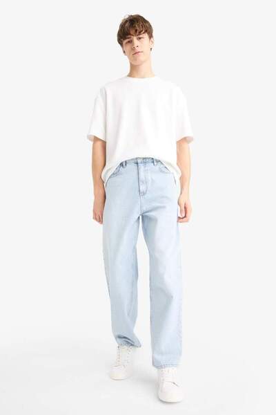 DeFacto New Season Baggy Fit Wide Fit Wide Leg Jean Washed Trousers