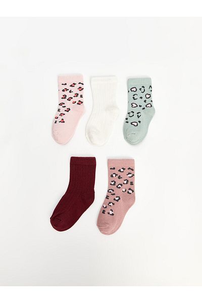 LC Waikiki New Season Printed Baby Girl Socks 5-Piece