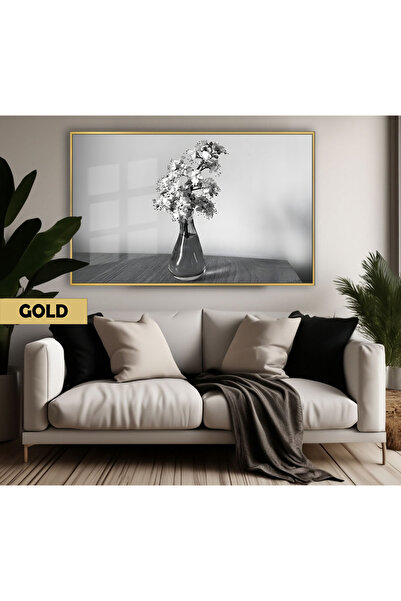 Harikabirev HARİKABİREV | MODEL FLORAL CU VASE DE CULOARE NEGRU&ALB | TABLO D...