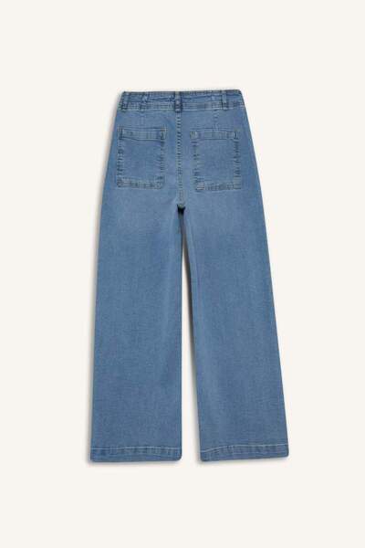 DeFacto Culotte High Waist Long Jean Washed Trousers F5537Ax25Au