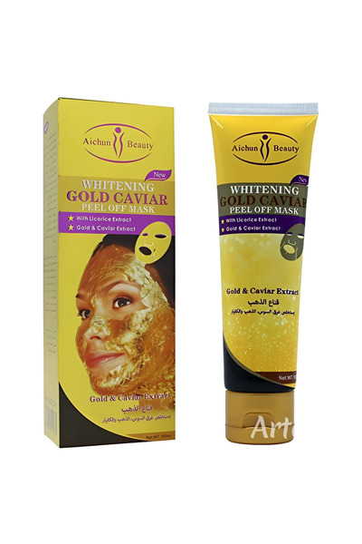 Aichun Beauty قناع تقشير الوجه بالكافيار الذهبي عيار 24 قيراط من آيتشن بيوتي،...