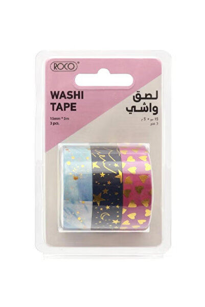 Roco Washi Tape Set 3 Reels Foil – 15 mm x 5 m