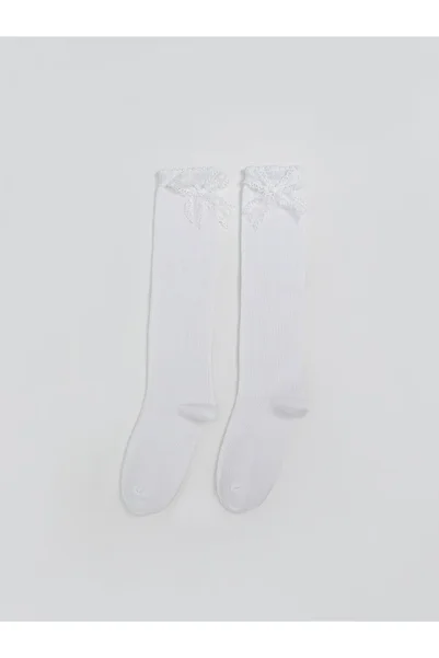 LC Waikiki New Season Bow Detailed Girl's Knee Socks 2-Piece