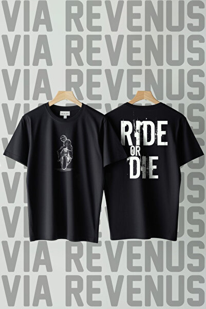 Vordevia Tricou unisex 100% bumbac Ride or Die și Biker, cu imprimeu în față ...
