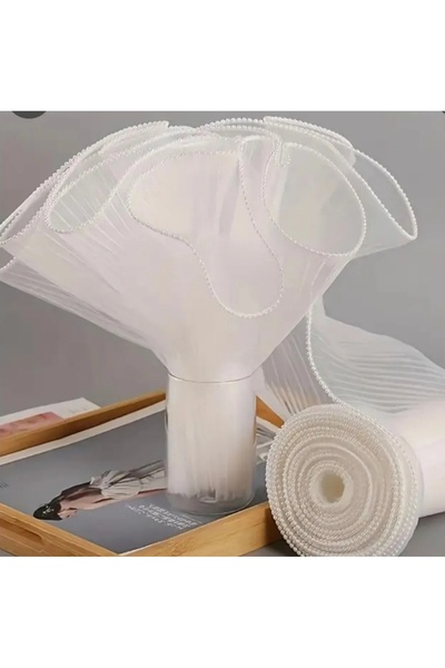 vizyon çiçek gelin eli buketi incili tül 50X28