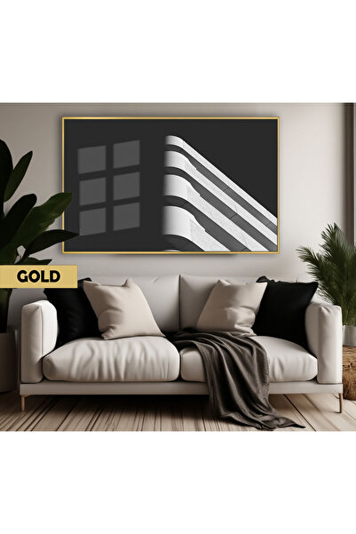 Harikabirev HARİKABİREV | ЧЕРНО-БЯЛ АБСТРАКТЕН МОДЕЛ НА СГРАДА | РАМКА ОТ ЗАКАЛЕНО СТЪКЛО, ЕДИНСТВЕНО ХОРИЗОНТАЛНО