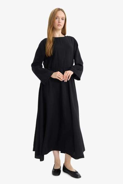 DeFacto New Season Relax Fit Crew Neck Long Sleeve Dress