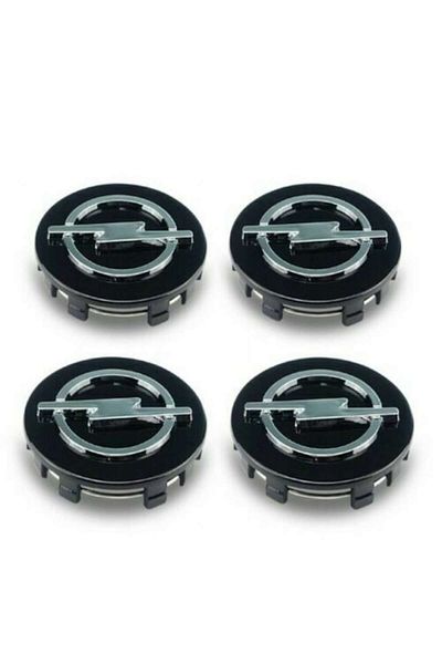 Opel Set 4 Emblems for Alloy Wheels 59mm, Black