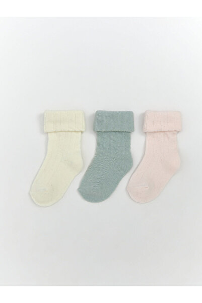 LC Waikiki Pink Basic Baby Girl Socks 3-Piece Set
