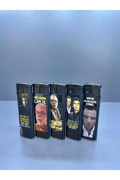 doğan hediyelik Karikatür Temalı 5 Farklı Renk ve Yazılı Doldurulabilir Gazlı 5 Adet Çakmak - Koleksiyon