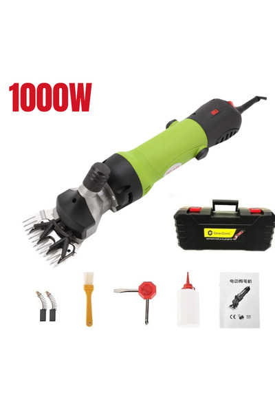 GearZone Professional Wool Shears, Adapted for Sheep Grooming, 1000W Electric Pet Trimmer Machine-Green