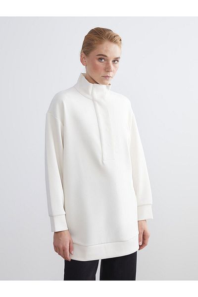 LC Waikiki Quality Parts from Celebi Store |   Stand Collar Oversize Women's Sweatshirt Tunic