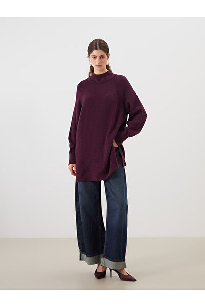 LC Waikiki Sparkling Choices from Shining Store |   Mock Neck Oversized Women's Knitwear Tunic