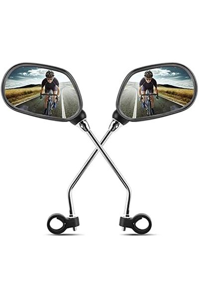 IQTENA Rearview Mirror for Bicycles by Kejijo, Handlebar Mounted Adjustable 360-Degree Rotation Mirrors for
