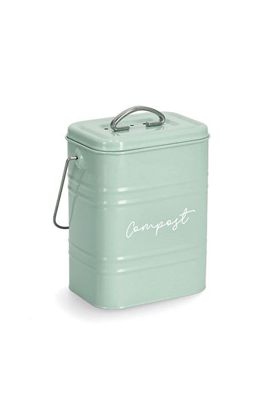 zeller compost container, metal, green, 17 x 12.5 x 20.4 - 24.5 cm