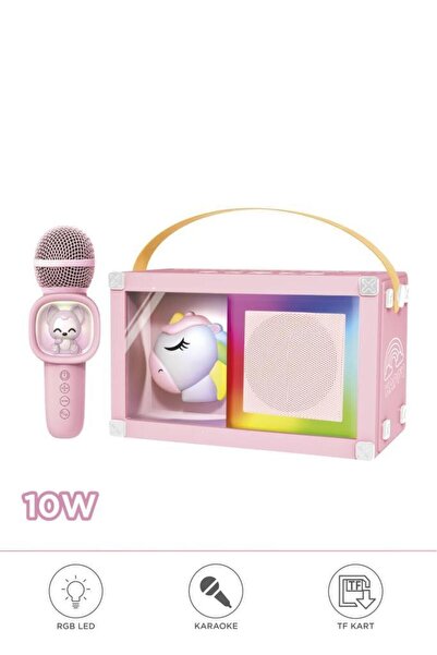Başkenttekno 07 RGB Unikorn Figürlü Mikrofonlu Karaoke Bluetooth Hoparlör