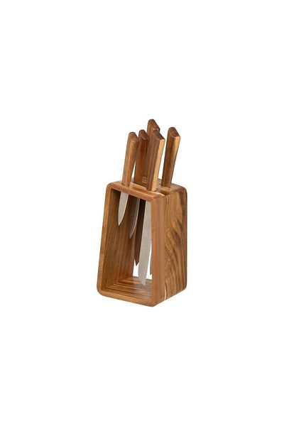 5five Simple Smart Accacia Star knife set, 5 pieces, 15 x 11.3 x H36.3 cm