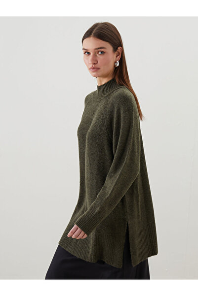 LC Waikiki Sparkling Choices from Shining Store | Mock Neck Oversized Women's Knitwear Tunic